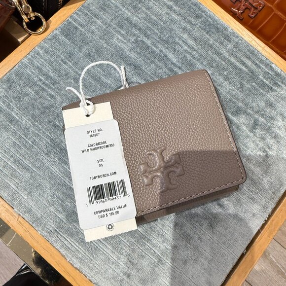 Tory Burch Thea Compact Wallet Pebbled Leather 169967 / choose 1 color‼️ - Picture 6 of 16